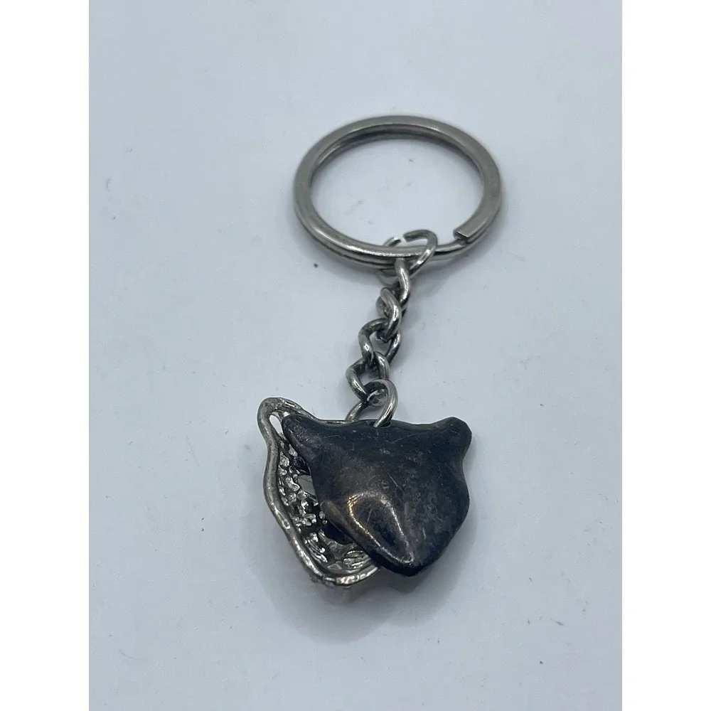 EFFY Beautiful Rhinestone Keychain Cat‎ Head Bling Cheetah Leopard Panther